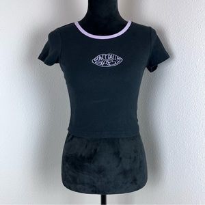 John Galt Brandy Melville Shirt Womens One Size Crop Top Baby Tee Y2K Black